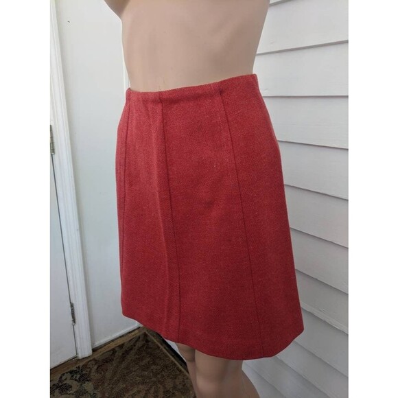 Vintage 60s Tomato Red Skirt 23 Waist XS XXS Junior Bazaar - Picture 1 of 6